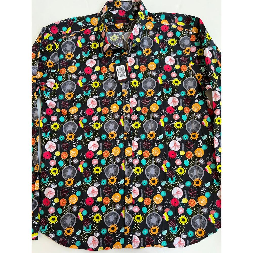 Jared Lang Men's Trim Fit Multicolor Button-Up Shirt AH-T-744 Size 2XL - Picture 11 of 12